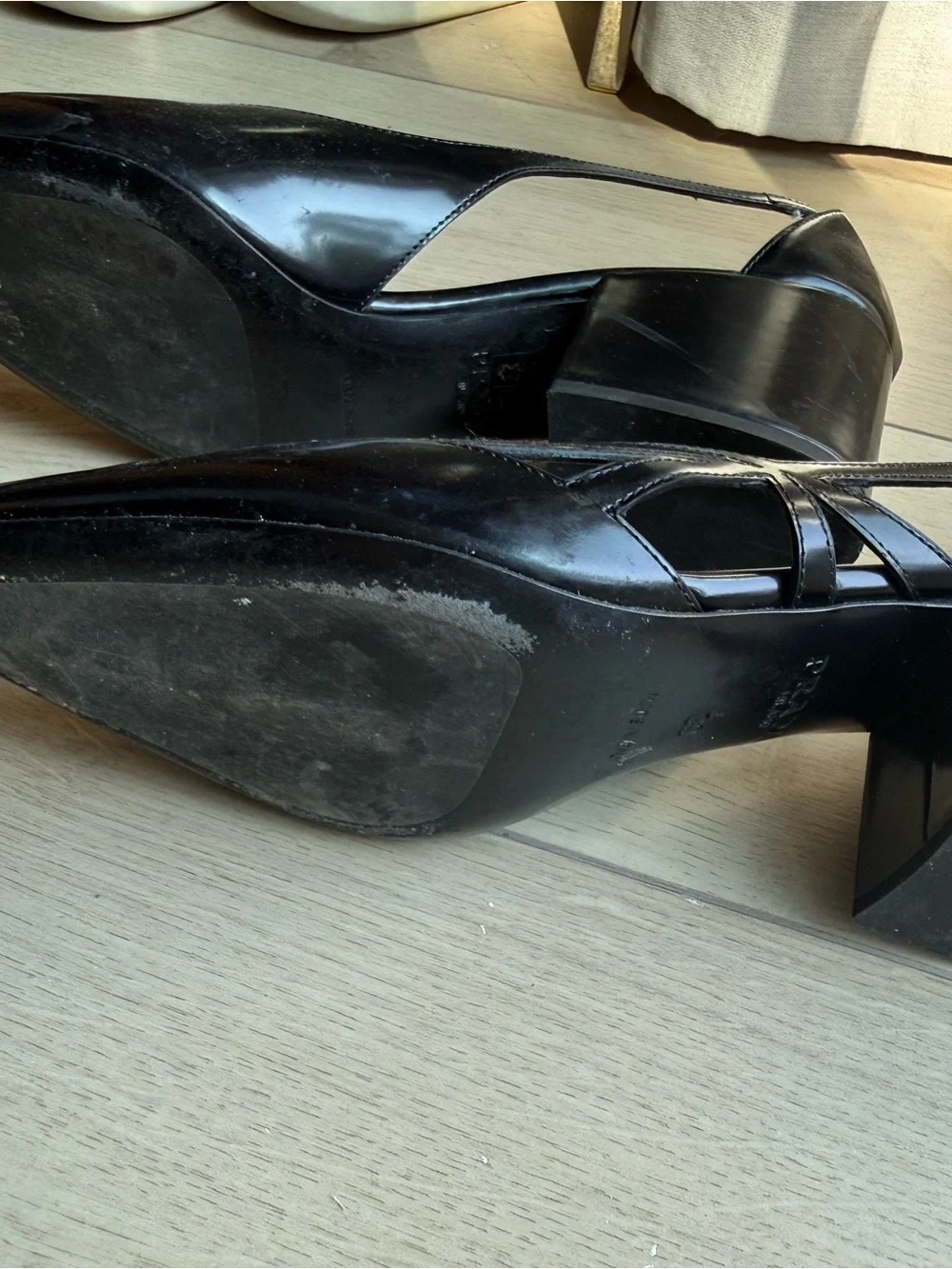 Prada Black cut-out detail Pointed-Toe Slingback Heels